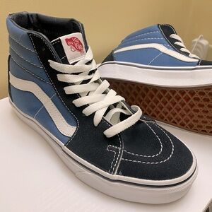 Vans High-Top Sneakers in Navy and Sky Blue